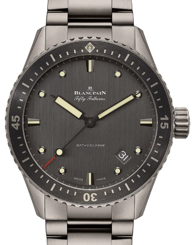 Blancpain Fifty Fathoms Bathyscaphe Titanium 43mm Grey Dial Titanium Breacelet 5000 1210 98S - BRAND NEW