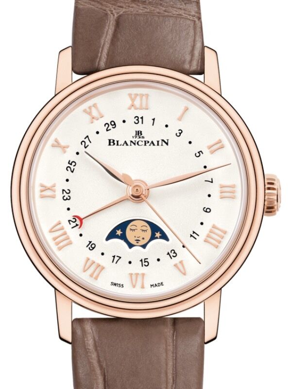 Blancpain Villeret Quanti?me Phases De Lune Red Gold 29.2mm White Dial Alligator Leather Strap 6106 3642 55A - BRAND NEW