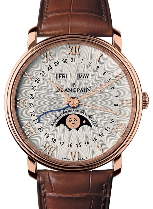 Blancpain Villeret Quantieme Complet Demi-Savonnette Red Gold Opalin Dial 6664 3642 55B