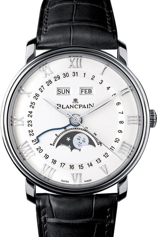 Blancpain Villeret Quantieme Complet Steel White Dial 6654 1127 55B
