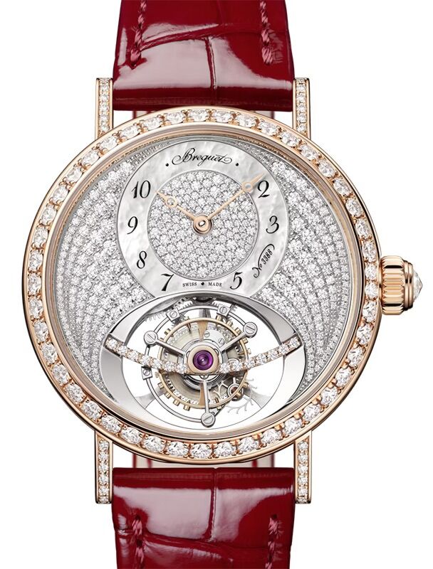 Breguet Classique Tourbillon 3358 Gold 35mm Mother of Pearl Diamond Dial 3358BR/8D/986 D0