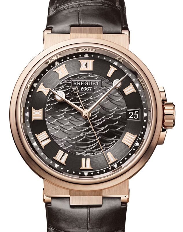 Breguet Marine 5517 Rose Gold 40mm/Leather Slate Dial 5517BR/G3/9ZU