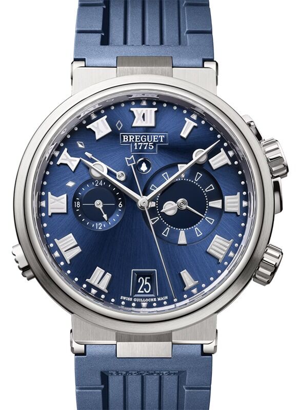 Breguet Marine Alarme Musicale 5547 Titanium 40mm/Rubber Blue Dial 5547TI/Y1/5ZU