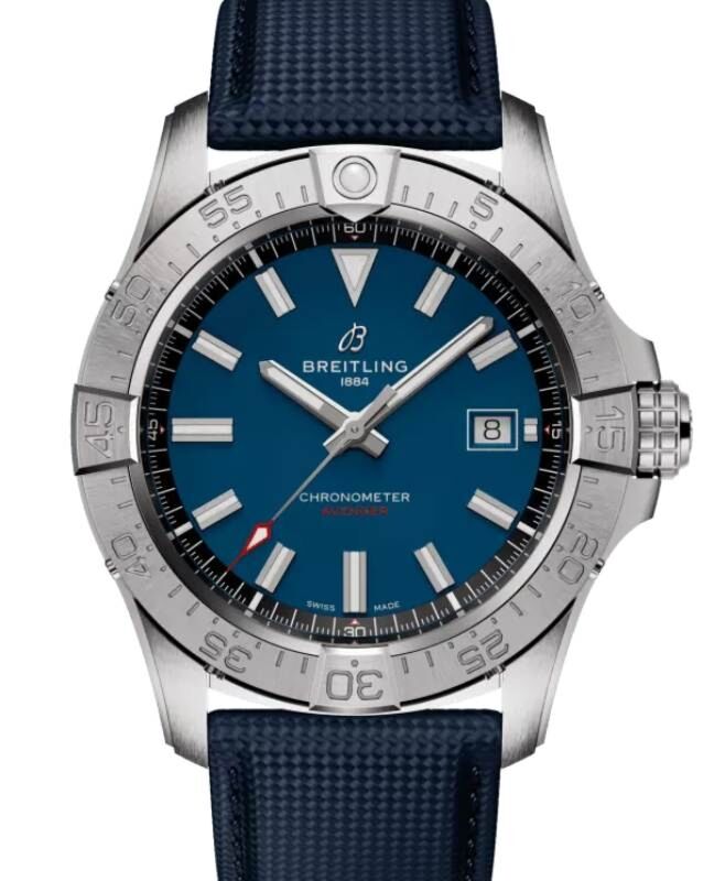 Breitling Avenger Automatic 42 Stainless Steel Blue Dial Leather Strap A17328101C1X1