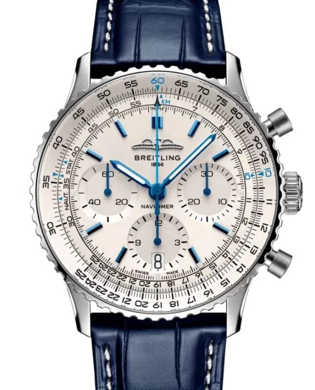 Breitling Navitimer B01 Chronograph 41 Stainless Steel Cream Dial Leather Strap AB0139A71G1P1