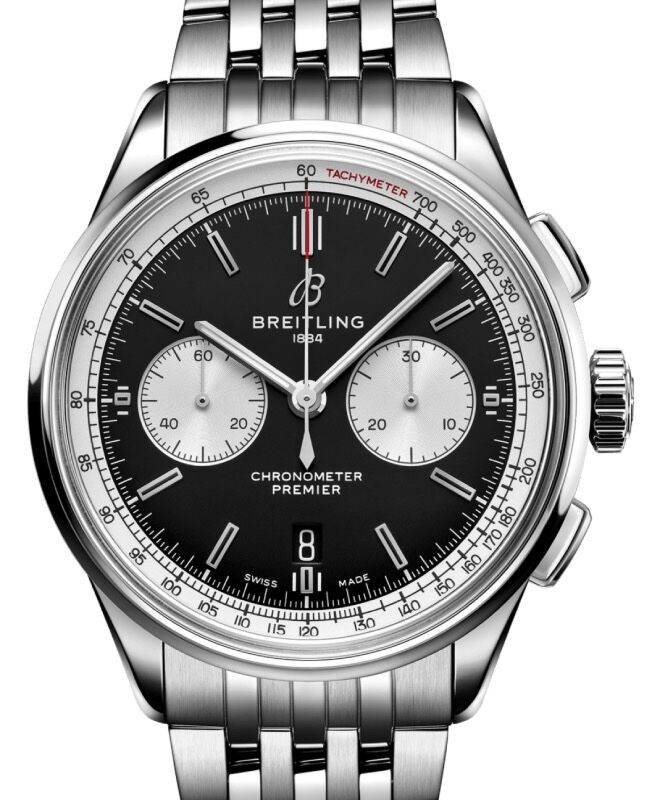 Breitling Premier B01 Chronograph 42 Stainless Steel Black Dial AB0118371B1A1