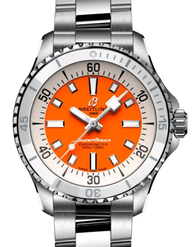 Breitling Superocean Automatic 36 Stainless Steel Orange Dial A17377211O1A1