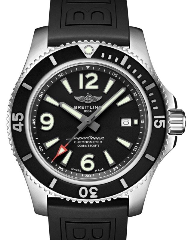 Breitling Superocean Automatic 44 Stainless Steel 44mm Black Dial Rubber Strap A17367D71B1S1 - BRAND NEW