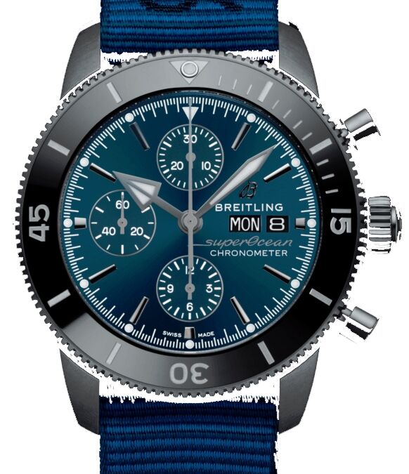 Breitling Superocean Heritage Chronograph 44 Outerknown DLC-Stainless Steel Blue Dial M133132A1C1W1