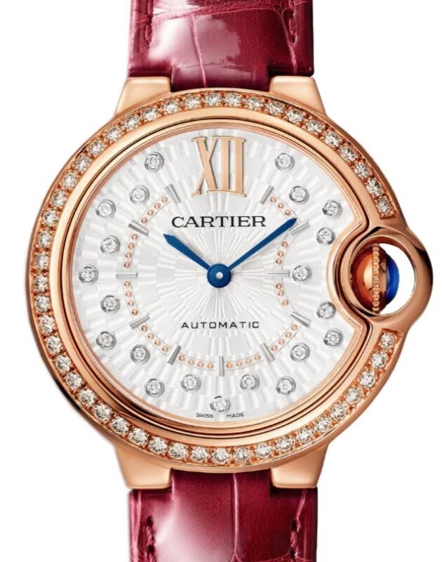 Cartier Ballon Bleu de Cartier 33mm Rose Gold Diamond Bezel & Dial WJBB0080