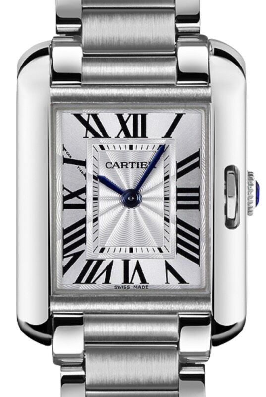Cartier Tank Anglaise Women's Watch Medium Quartz Stainless Steel Silver Dial Steel Bracelet W5310044 - BRAND NEW