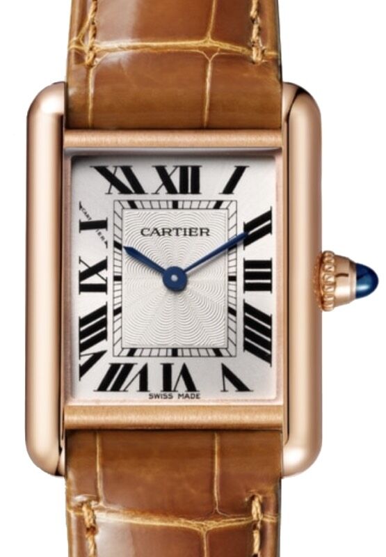 Tank Louis Cartier Small Manual Winding Rose Gold Silver Dial WGTA0010