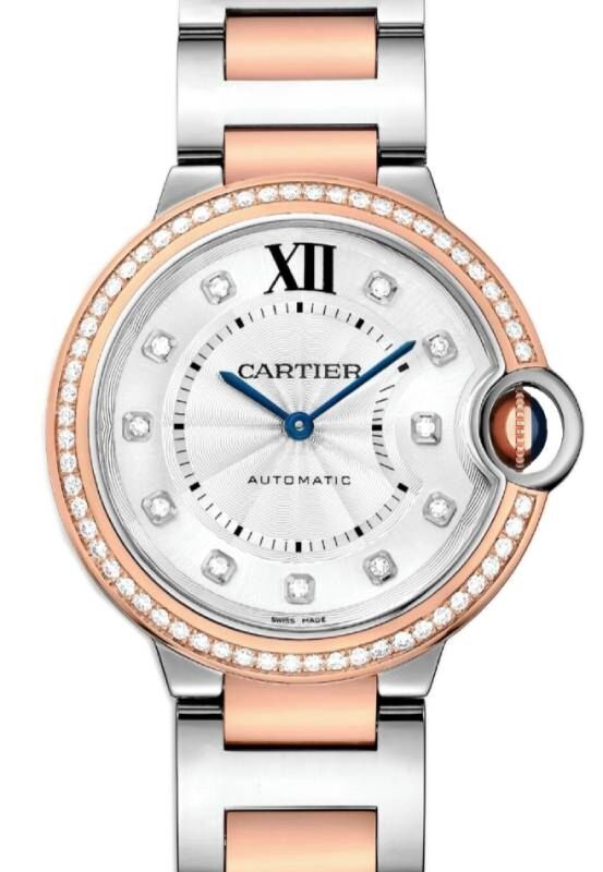 Cartier Ballon Bleu de Cartier 36mm Steel/Rose Gold Diamond Bezel & Dial W3BB0024