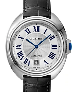 Cartier Cle de Cartier Men's Watch Automatic Stainless Steel 40mm Silver Dial Alligator Leather Strap WSCL0018 - BRAND NEW