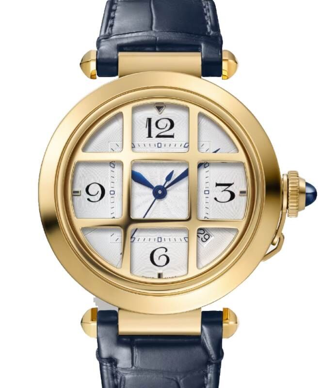 Cartier Pasha De Cartier Yellow Gold Removable Grid 41mm Silver Dial WGPA0019