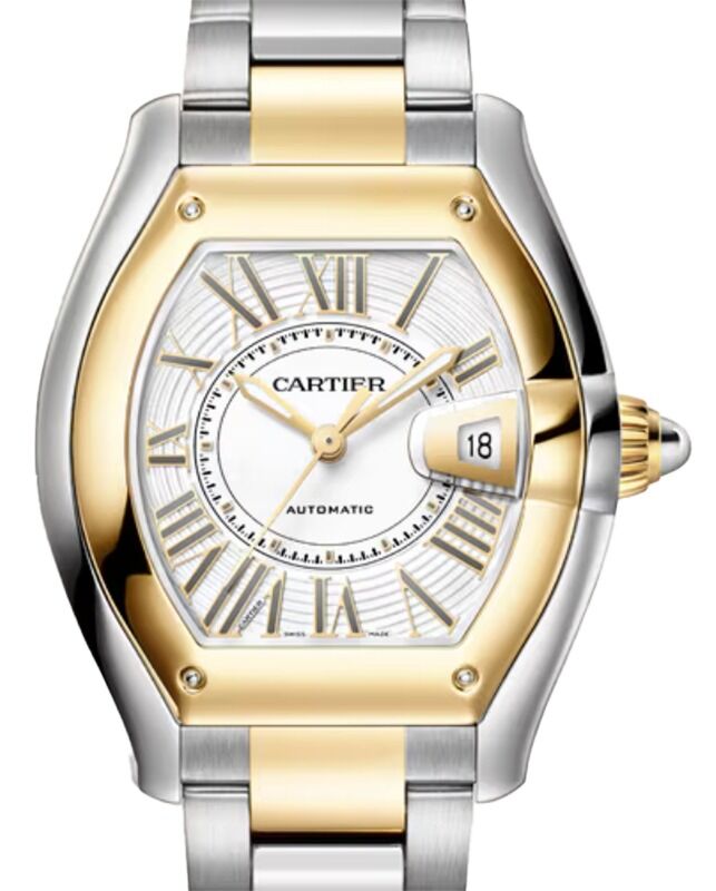 Cartier Roadster Large Yellow Gold/Steel White Dial W2RD0010