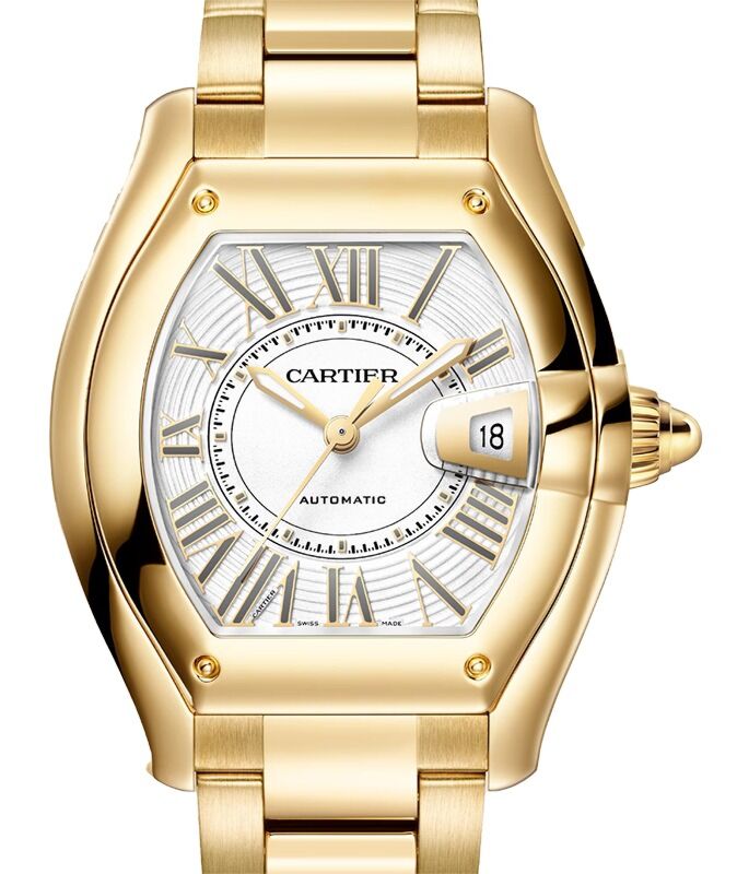 Cartier Roadster Large Yellow Gold White Dial WGRD0012