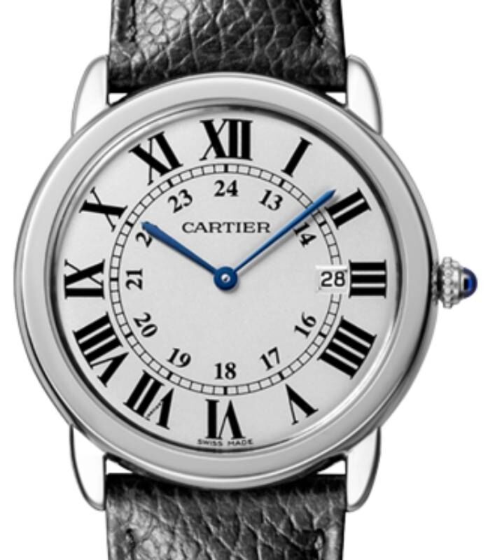 Cartier Ronde Solo de Cartier Quartz Stainless Steel 36mm Silver Dial Leather Strap WSRN0029 - BRAND NEW