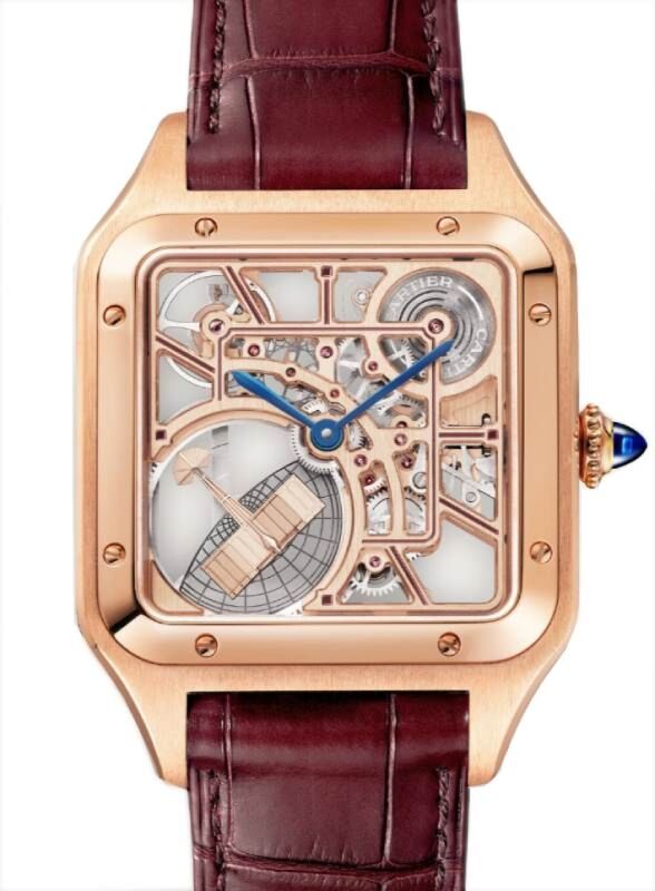 Santos-Dumont Micro-Rotor Skeleton Large Rose Gold WHSA0030