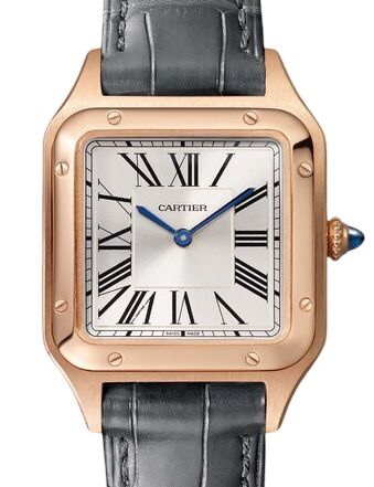 Cartier Santos Dumont Small Quartz Rose Gold Silver Dial WGSA0117