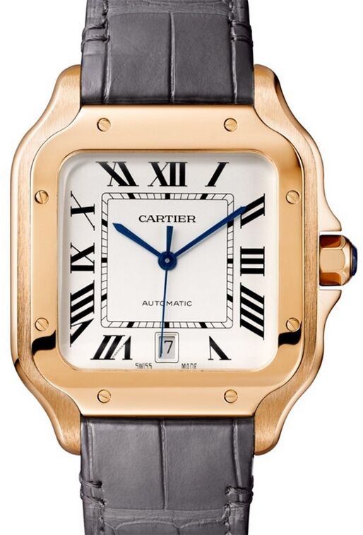 Santos de Cartier Large Rose Gold Silver Dial WGSA0019
