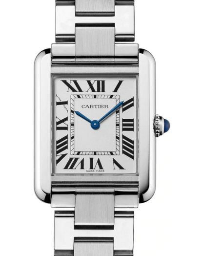 Cartier Tank Solo Silver Dial Stainless Steel Bezel & Bracelet Small 31mm x 24.4mm W5200013 - BRAND NEW