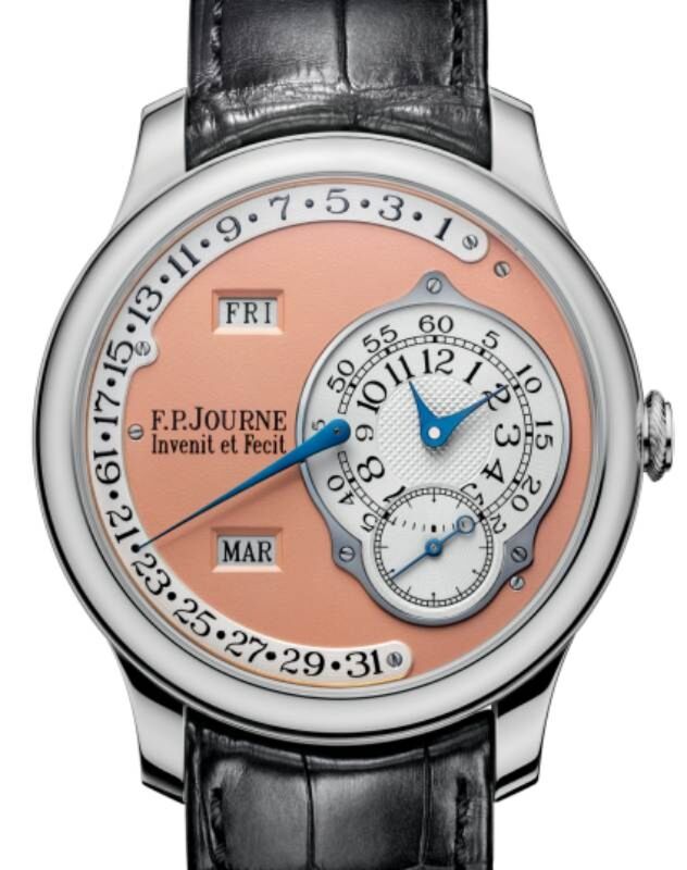 F.P.Journe Octa Calendrier Platinum 40mm Salmon Dial Leather Strap - BRAND NEW