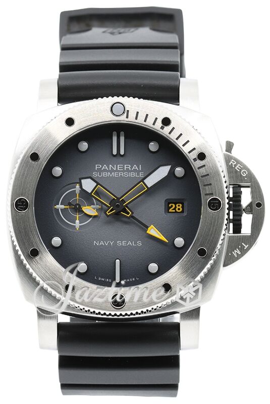 Panerai Submersible GMT Navy SEALs 44mm Stainless Steel Black Dial PAM01323
