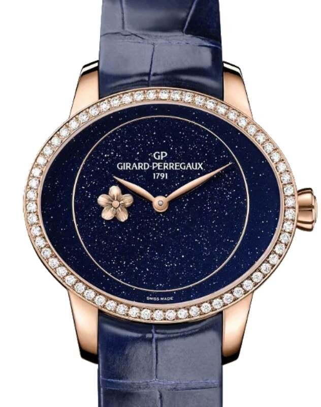 Girard Perregaux Cat?s Eye Plum Blossom Pink Rose Gold/Diamonds Blue Dial 80484D52A401-CK4E