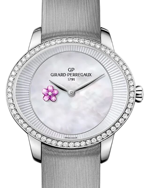 Girard Perregaux Cat?s Eye Plum Blossom Stainless Steel/Diamonds Mother of Pearl Dial 80484D11A701-HK7A