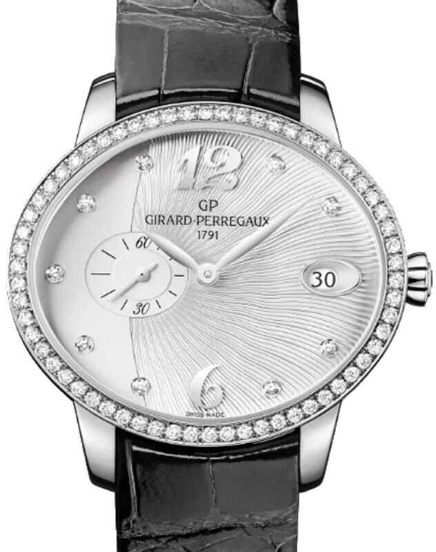 Girard Perregaux Cat?s Eye Small Seconds Stainless Steel/Diamonds Silver Dial 80484D11A161-BK6B