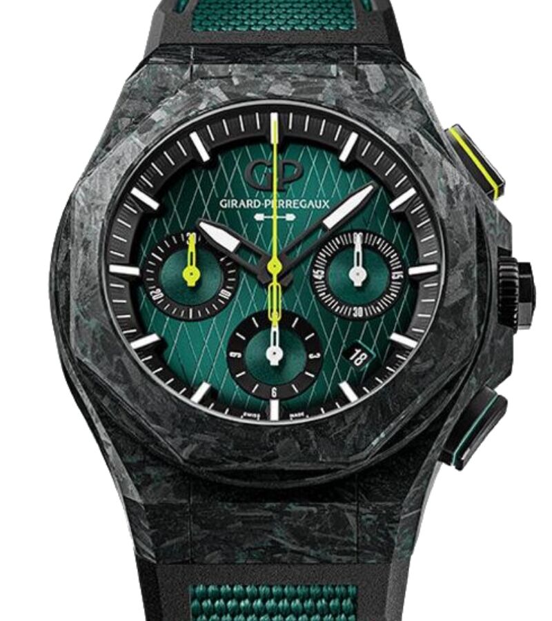 Girard Perregaux Laureato Absolute Chronograph Aston Martin F1 Edition 44mmTitanium/Carbon 81060-41-3071-1CX - BRAND NEW