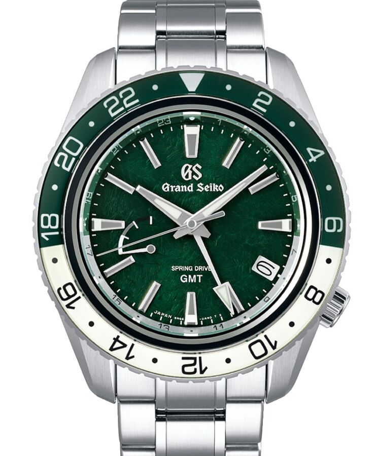 Grand Seiko Sport Spring Drive GMT Triple Time Zone Steel Green Dial SBGE295 - BRAND NEW