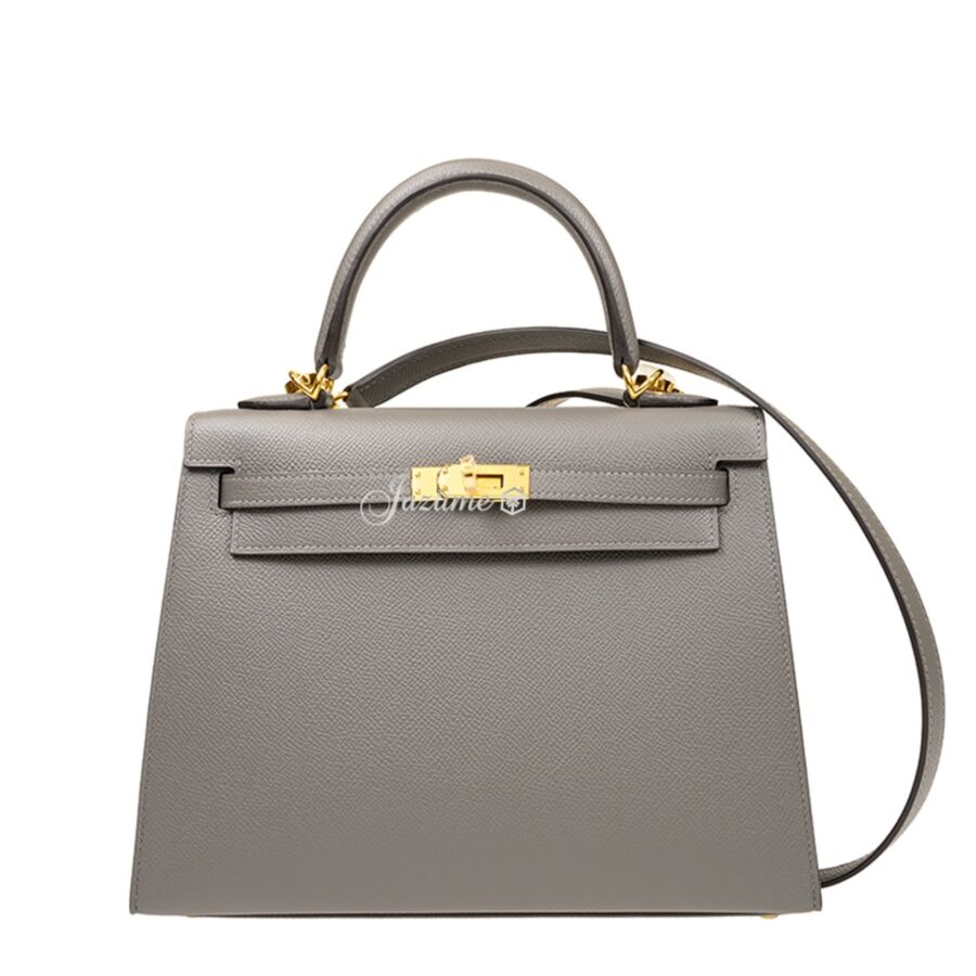 Hermes Kelly 25 Epsom Gris Meyer Gold Hardware - BRAND NEW