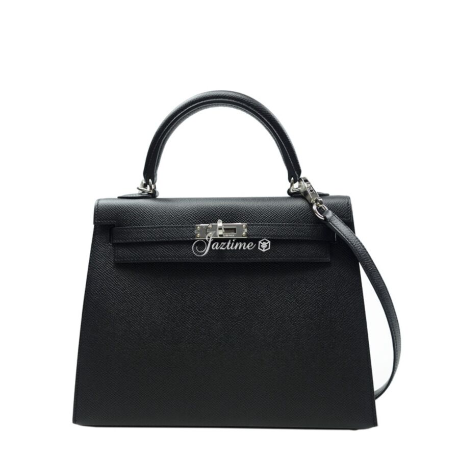 Hermes Kelly 25 Epsom Noir Palladium Hardware - BRAND NEW