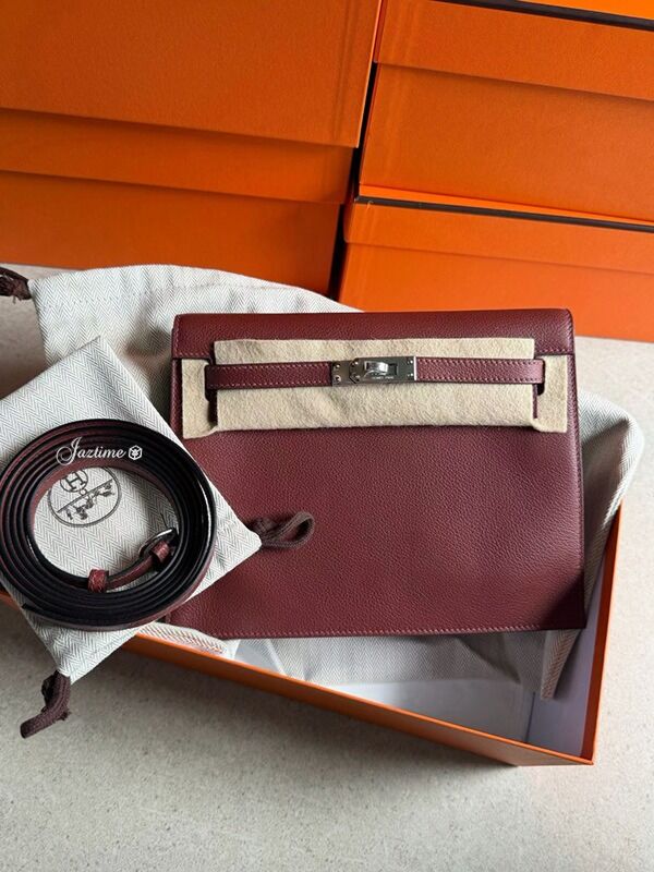 Hermes Kelly Danse II Evercolor CK55 Rouge H G Stamp