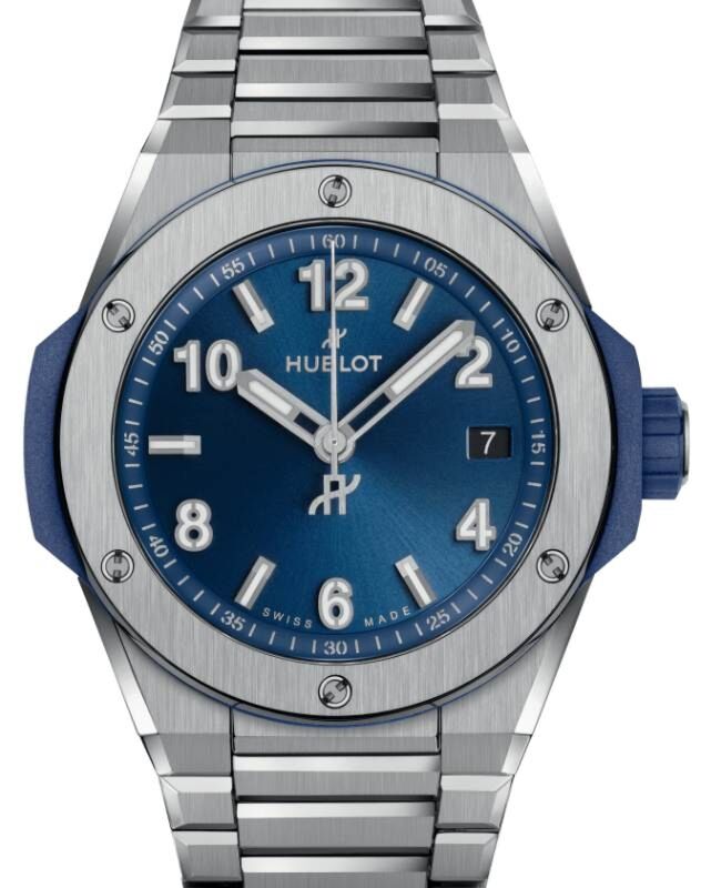 Hublot Big Bang 3-Hands Integrated Time Only Titanium Blue 38mm 457.NX.7170.NX