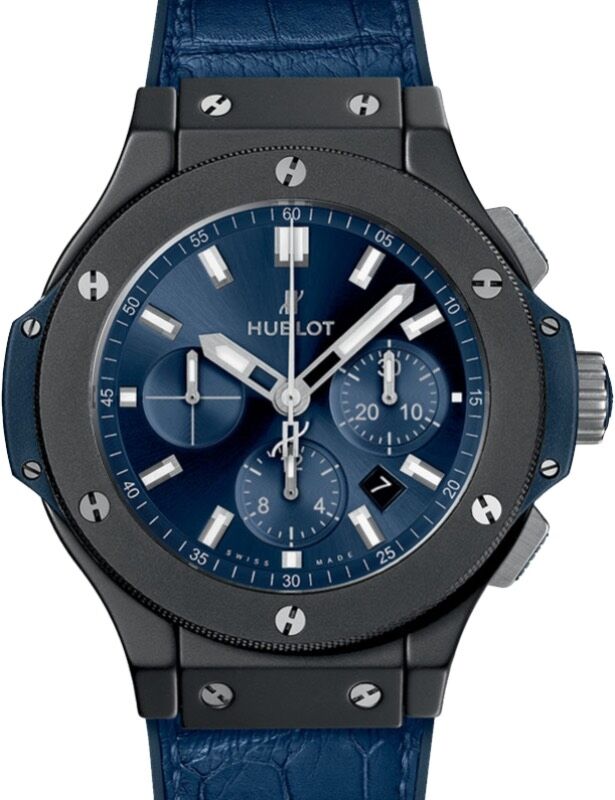 Hublot Big Bang Original Chronograph Ceramic Blue 44mm Blue Dial Rubber and Alligator Leather Straps 301.CI.7170.LR - BRAND NEW