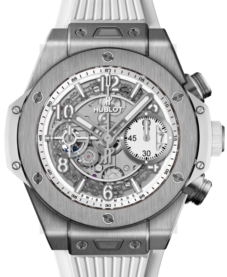 Hublot Big Bang Unico Titanium White Skeleton 42mm Dial Titanium Bezel Rubber Strap 441.NE.2010.RW - BRAND NEW