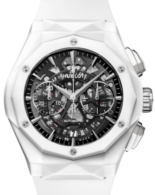 Hublot Classic Fusion Aerofusion Chronograph Orlinski White Ceramic Limited Edition 45mm Skeleton Sapphire Dial Rubber Strap 525.HI.0170.RW.ORL21 - BRAND NEW