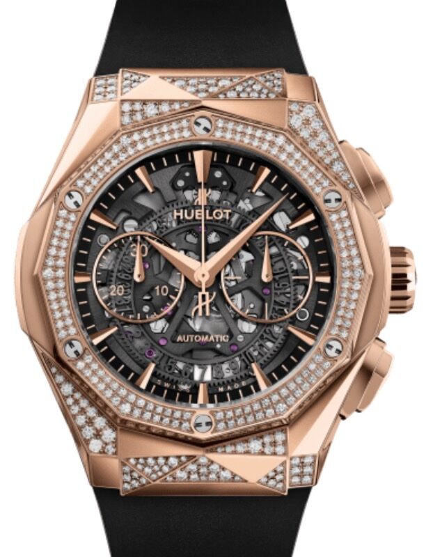 Hublot Classic Fusion Aerofusion Orlinski Chronograph Orlinski King Gold Alternative Pav? 45mm Skeleton Sapphire Dial Rubber Strap 525.OX.0180.RX.1804.ORL19 - BRAND NEW