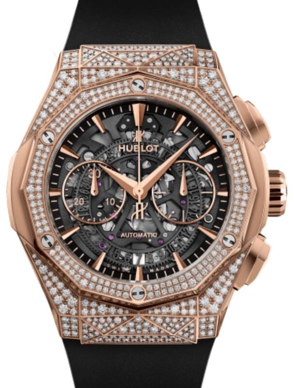 Hublot Classic Fusion Aerofusion Orlinski Chronograph Orlinski King Gold Pav? 45mm Skeleton Sapphire Dial Rubber Strap 525.OX.0180.RX.1704.ORL19 - BRAND NEW