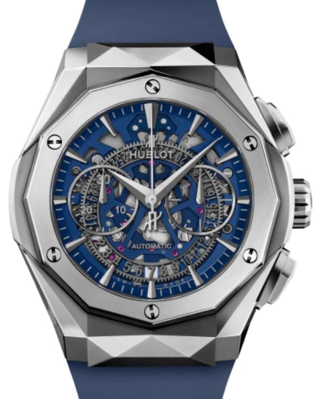 Hublot Classic Fusion Aerofusion Chronograph Orlinski Titanium Blue Limited Edition 45mm Skeleton Sapphire Dial Rubber Strap 525.NX.5170.RX.ORL21 - BRAND NEW