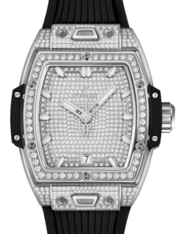 Hublot Shaped Spirit of Big Bang 3-Hands Titanium Full Pave 39mm 662.NX.9000.RX.1604