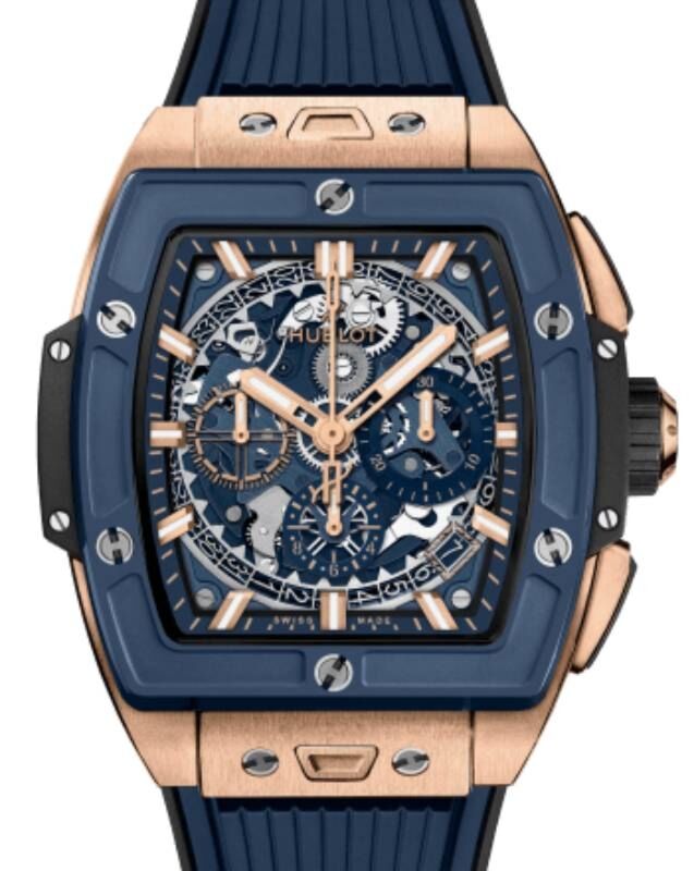 Hublot Shaped Spirit of Big Bang King Gold Blue Ceramic 42mm 642.OL.7180.RX