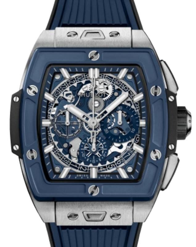 Hublot Shaped Spirit of Big Bang Titanium Blue Ceramic 42mm 642.NL.7170.RX