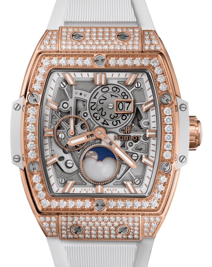 Hublot Spirit of Big Bang Moonphase King Gold White Pave Diamonds 42mm 647.OE.2080.RW.1604