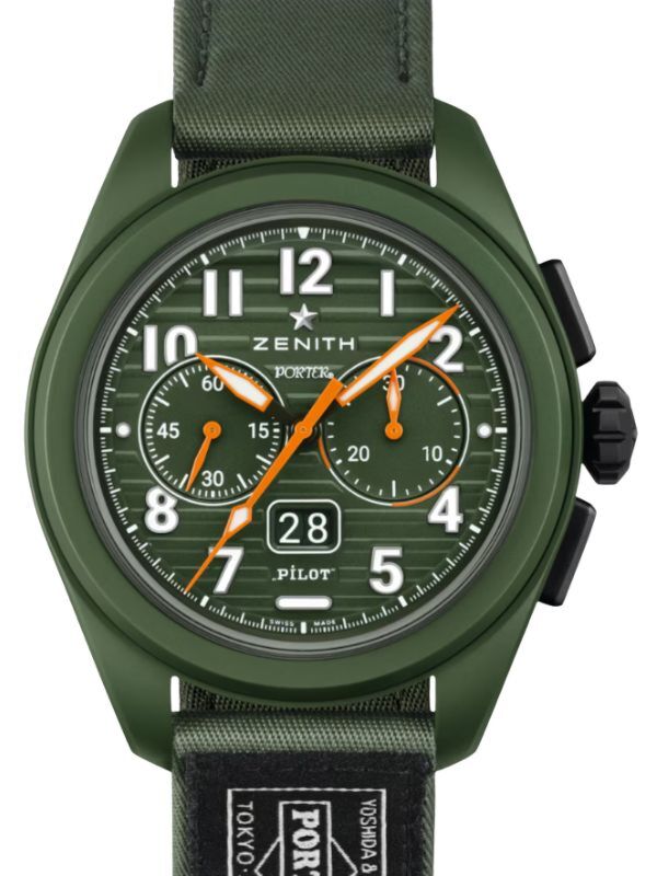 書20 Zenith Pilot Type 20 Chronograph Ton-Up Stainless Steel Black