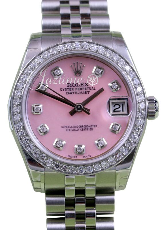Rolex Datejust 31 Lady Midsize Stainless Steel Pink Mother of Pearl Diamond Dial & Bezel Jubilee Bracelet 278240 - BRAND NEW