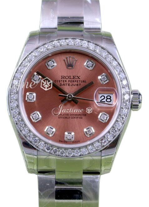 Rolex Datejust 31 Lady Midsize Stainless Steel Pink Diamond Dial & Bezel Oyster Bracelet 278240 - BRAND NEW